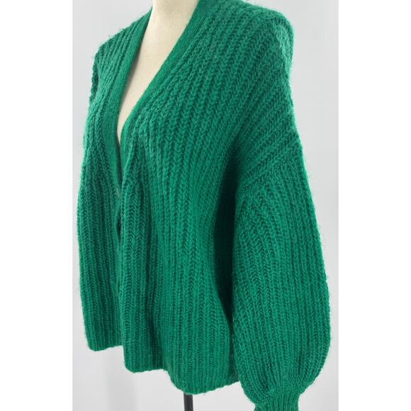 Sezane Emerald Button-Up Sweater - Picture 2 of 7